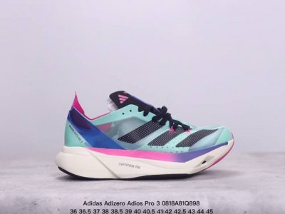 公司级adidas Adizero Adios Pro 3马拉松飞线贾卡轻质透气休闲运动跑步鞋 采用双层透气网纱 Flywire动态飞线绑缚鞋面材质 内置zoo