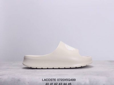 Lacoste法国鳄鱼 橡塑 凉爽透气 一字拖鞋 男款 藏青色 、米白 、黑色 、白色 、卡其 5色 尺码：40-45 Xm0720Q499
