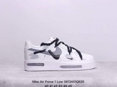 nike Air Force 1 Low 耐克空军一号低帮板鞋 涂鸦绑带限定 牛皮材质 内置气垫 公司级 真标带半码 Size:40-45码 xm0813Q62