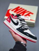 Air Jordan 1 Low Aj1 乔1 斯图西联名-黑红抽绳 高端定制 低帮复古篮球鞋 Sj9950-048 #定制鞋盒 大厂纯原品质出货 超高清洁度