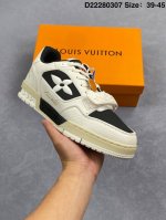 200 Louis Vuitton/路易威登 男女鞋配置厚实抽屉礼品鞋盒，采用荔枝纹二层牛剖革组合粒面牛剖革鞋面材质，鞋垫嵌入软脚感Eva物料，外置Tpr光泽隔