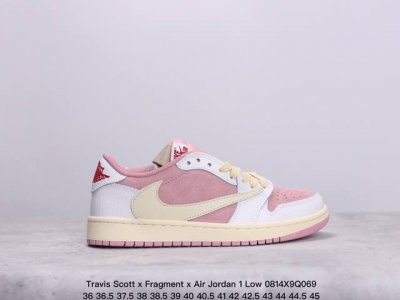 travis Scott X Fragment X Air Jordan 1 Low Xn乔一倒勾低帮 货号：Cq4277-003 尺码：36 36.5 37.
