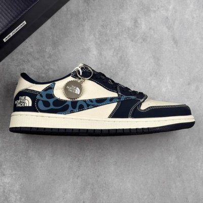 本地360 核心私 travis Scott X Fragment Design X Air Jordan 1 Low Og Sp 乔1北面联名 抽象花纹 低帮