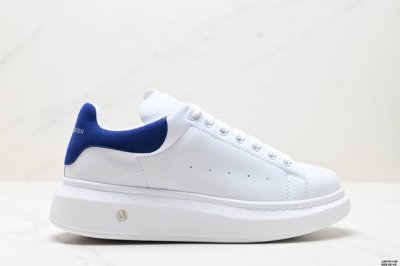 真标意大利高奢品牌Alexander Mcqueen亚历山大 麦昆 Sole Leather Sneakers低帮时装厚底休闲运动小白鞋 货号:553770 W