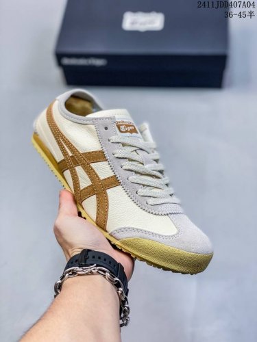 Onitsuka Tiger鬼塚虎 MEXICO 66 织物合成革 休闲 包裹性防滑减震平衡 低帮 板鞋 男女同款 白米红 货号 : 1183B039- 尺码