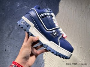 新品上市实拍 全新Lv路易威登Louis Vuitton Trainer Sneaker Low休闲运动文化百搭篮球板鞋Qsldle2628