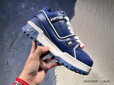新品上市实拍 全新Lv路易威登Louis Vuitton Trainer Sneaker Low休闲运动文化百搭篮球板鞋Qsldle2628
