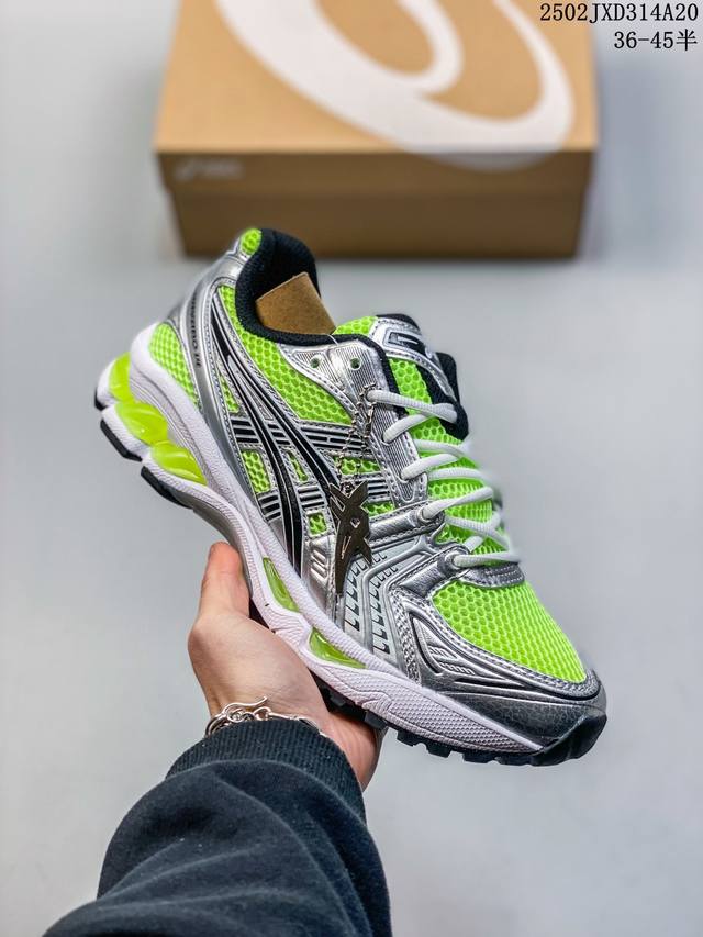 180 真标带半码 Asics Gel-Kayano 14 黑黄银男女低帮复古休闲跑步鞋1201A019-751 尺码：36-45半 编码：02Jxd314A2