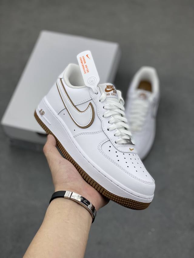 工厂套现 福利特价110 原本地200版本 Nike Air Force 1 '07 Low 空军一号低帮运动板鞋 白棕 Dv0788-104 尺码：36 36