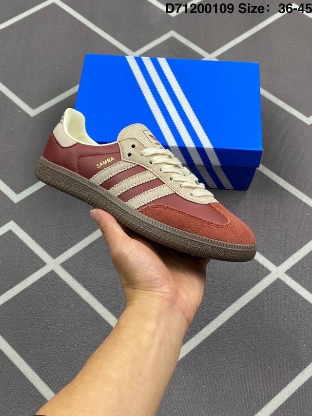 140 阿迪达斯 德训鞋 Adidas Originals Samba Og Shoes 经典运动鞋小白鞋「T头鞋」男女板鞋 彰显休闲摩登风情的时尚经典鞋。它诞