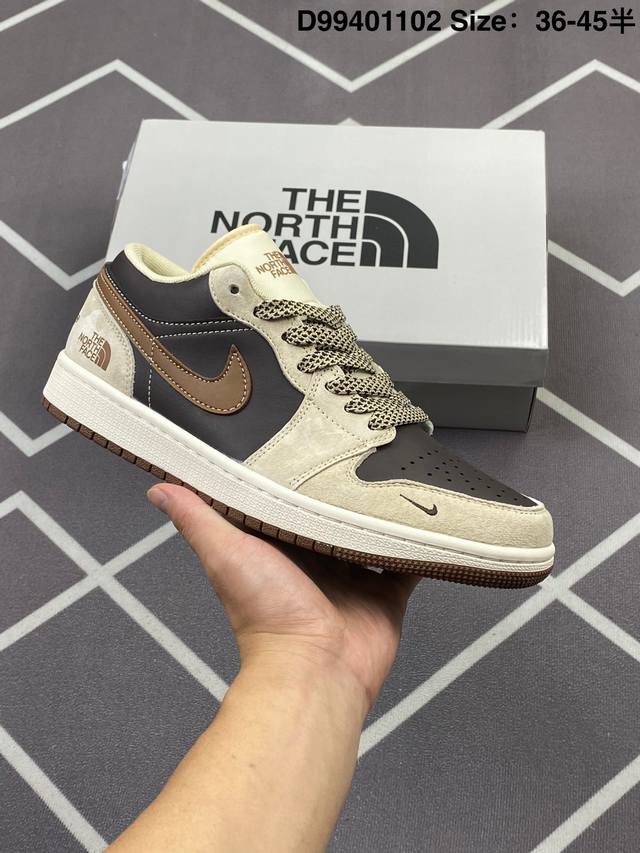 270 【公司级】耐克 乔丹Air Jordan 1 Low Aj1 乔1 乔丹1代Aj1 北面 北脸 联名 低帮复古文化休闲运动篮球鞋。从1985 年面世的元
