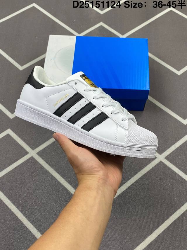 110 真标阿迪达斯Adidas三叶草 Originals Superstar贝壳头系列低帮经典百搭休闲运动板鞋 货号:Eg4959 尺码:35.5 36 36