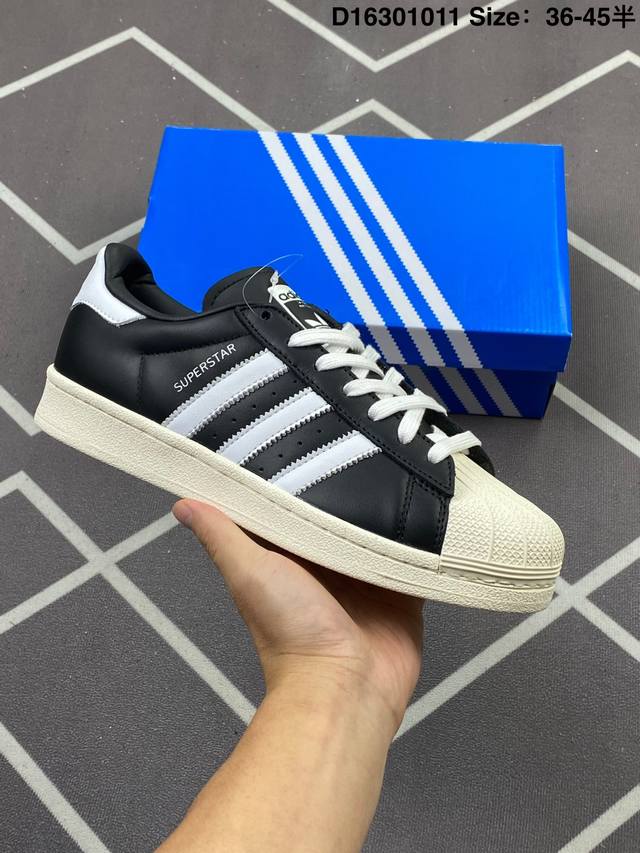 210 阿迪达斯 Adidas Originals Superstar W 渠道正品订单 诠释市场最高工艺水平 贝壳头经典小白板鞋 专柜上架同步配色 进口头层皮