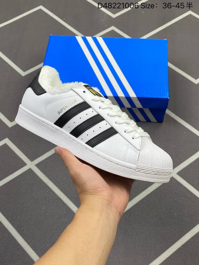 160 加绒 阿迪达斯Adidas三叶草 Originals Superstar Pride Rm贝壳头系列低帮经典百搭休闲运动板鞋！货号:C77124 编码：
