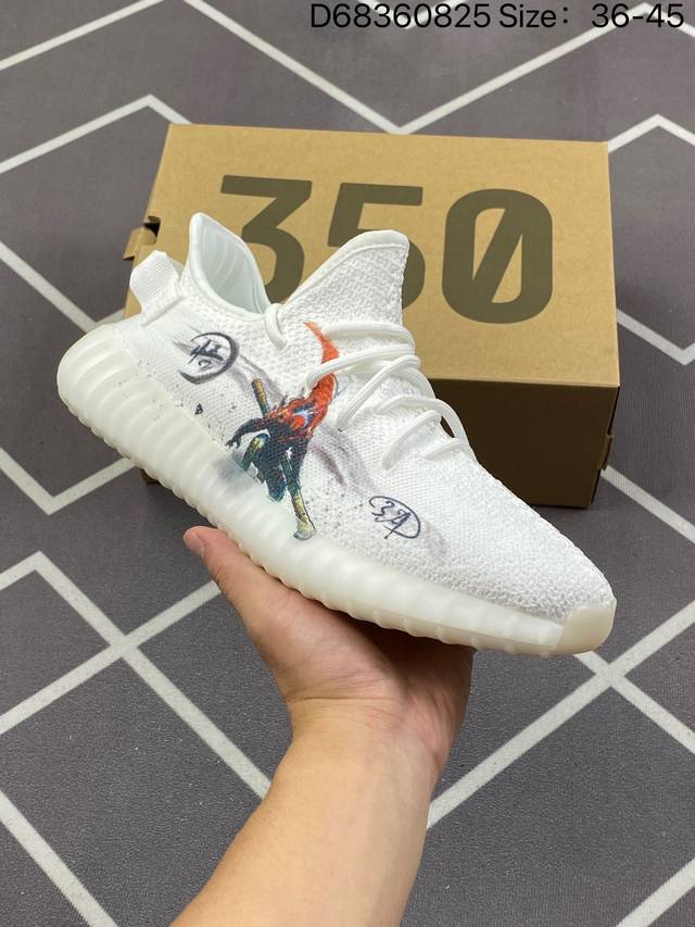 250 椰子Adidas/阿迪达斯黑神华悟空联名Adidas Yeezy Boost 350 V2"Cloud White Reflective百搭轻便爆米花中