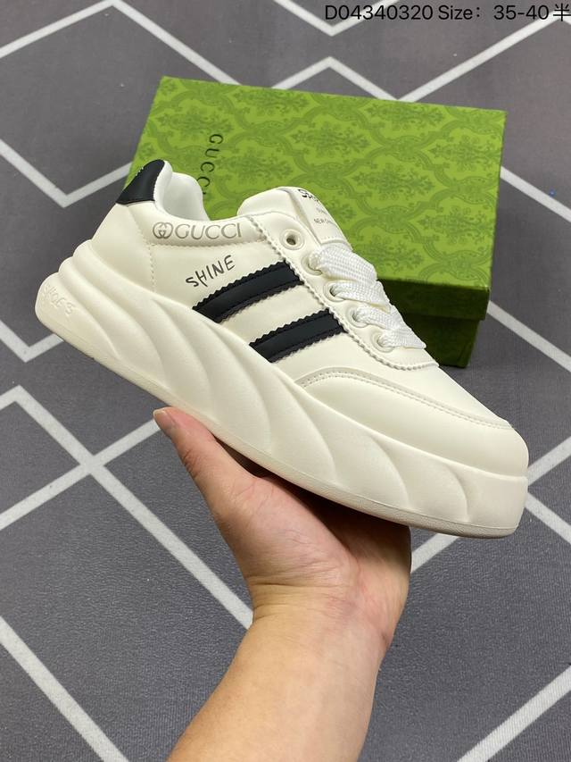 230 Gucci 古驰 百搭休闲运动板鞋。明星同款 小红书爆款小白鞋 厚底增高女士运动鞋 真标 2024Ss新色，经典高奢品牌Gucci古驰 复古松糕跟休闲运