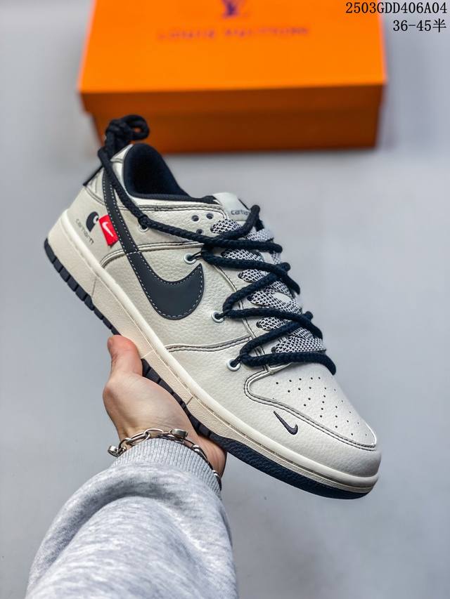260 Nike Sb Dunk Low“卡哈特联名——绑带黑勾” 周年高端定制 低帮休闲板鞋 定制鞋盒 大厂纯原品质出货 超高清洁度 皮料切割干净无任何毛边