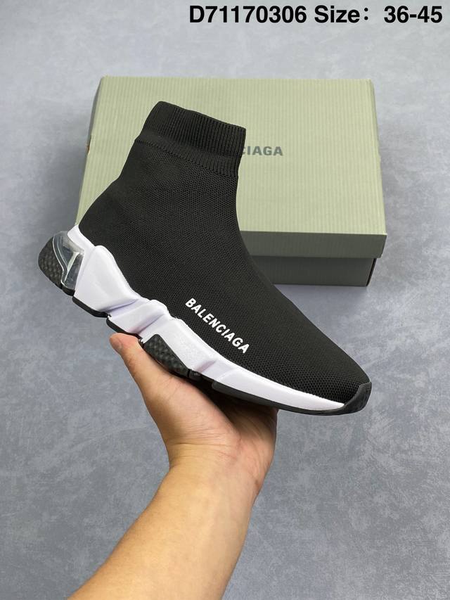 120 Balenciaga Speed Stretch-Knit Mid Sneakers 巴黎世家中帮束脚针织袜子球鞋 原鞋开发唯一正确版本 正确印刷 百分