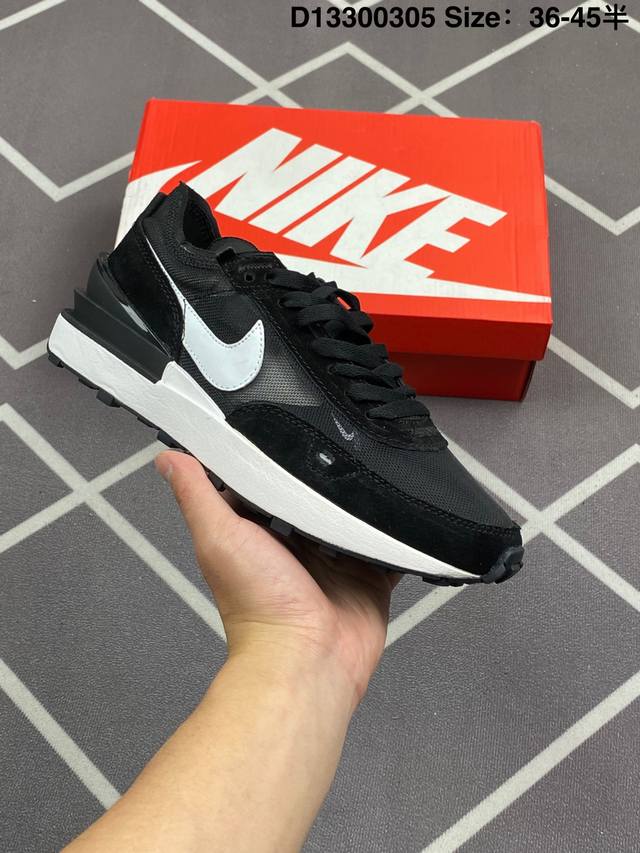 210 公司级耐克Nike Waffle One Milk Hyper Crimson 华夫一代复古休闲运动慢跑鞋 采用牛津呼吸网纱面料材质 三层组合鞋底 少了