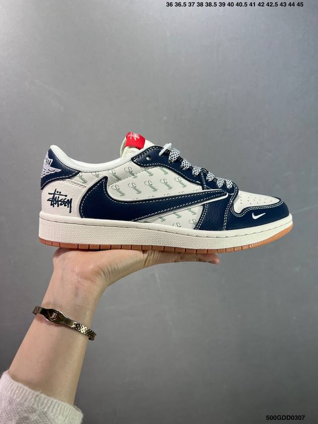 260 公司级Aj1倒勾Travis Scott X Air Jordan 1 ” Reverse Mocha “ Aj1乔1 Ts 闪电 联名倒钩 低帮文化篮