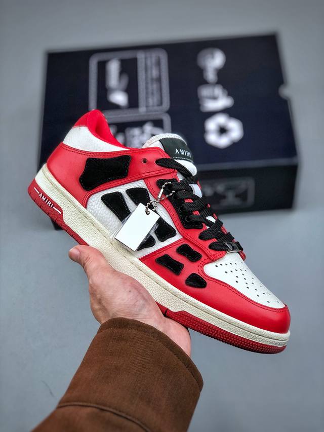 390 Amiri Skeleton High 广东大厂出品 骨骼鞋-Skel Top Sneakers低帮 洛杉矶街头之王 高奢·埃米尔 原装裸鞋级 区分市面