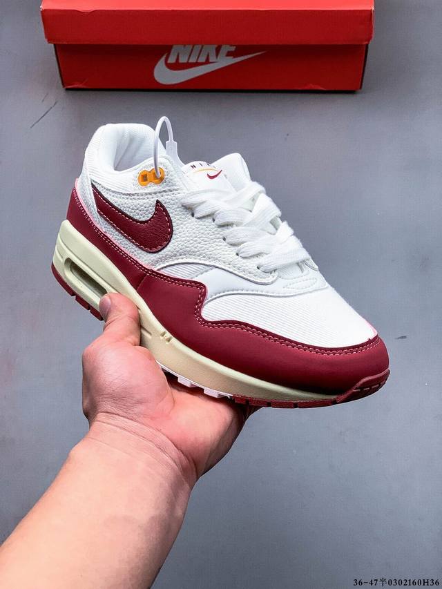 250 顶级纯原版本 头层皮打造市面最强工艺 耐克 Nike Nike Air Max 1/87 限定配色 气垫缓震跑步鞋 0302160H36