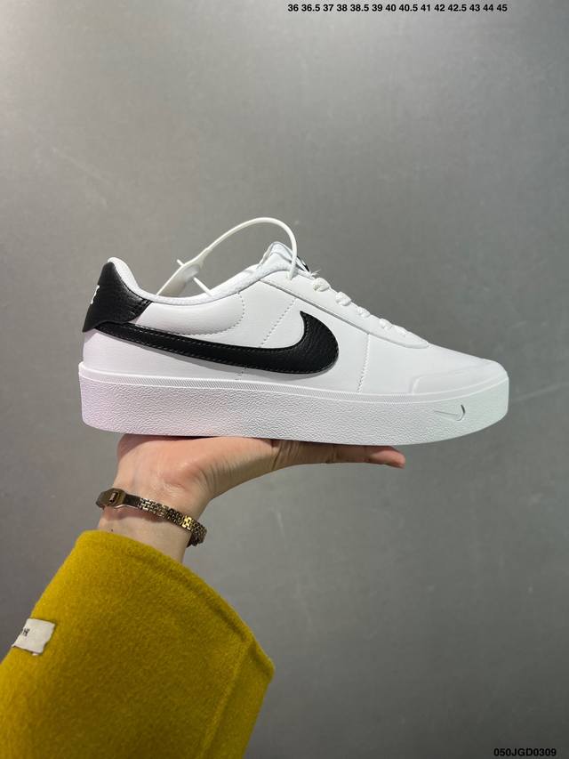 160 真标Nike Court Shot 时尚百搭 防滑耐磨 低帮 板鞋 男女同款 黑白36-45 Id：050Jgd0309