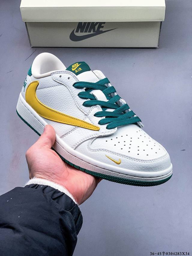 230 公司级头层！耐克Nike Air Jordan 1 Low Aj1乔1 倒勾低帮潮流缓运动休闲板鞋。Aj1 低帮拼接 完美版型真头层牛皮# 内置缓震气垫