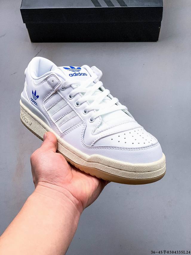 集图 170 公司级！阿迪达斯/Adidas Originals Forum 84 Low Adv 低帮百搭潮流休闲运动板鞋。以复古篮球鞋的外形为基础，采用皮革