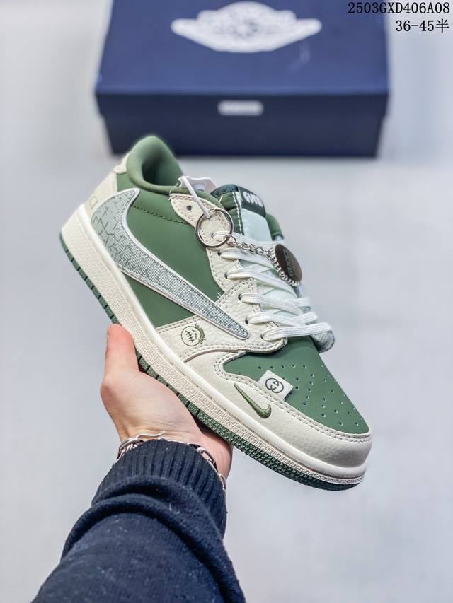 310 海外爆款限量发售！Travis Scott X Fragment Design X Jordan Air Jordan 1 Low Og Sp “古驰联
