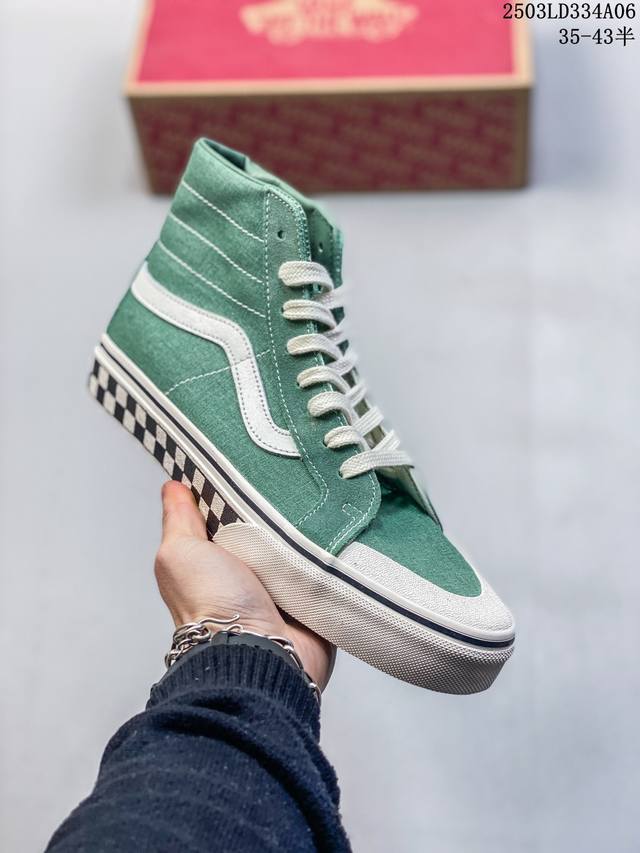 100 万斯/Vans Style 36 Cecon Sf 雾霾绿格子包头，官方原版活动鞋垫19年新版翻盖鞋盒 重磅回归权志龙包头杀人鲸休闲板鞋 半 35-43