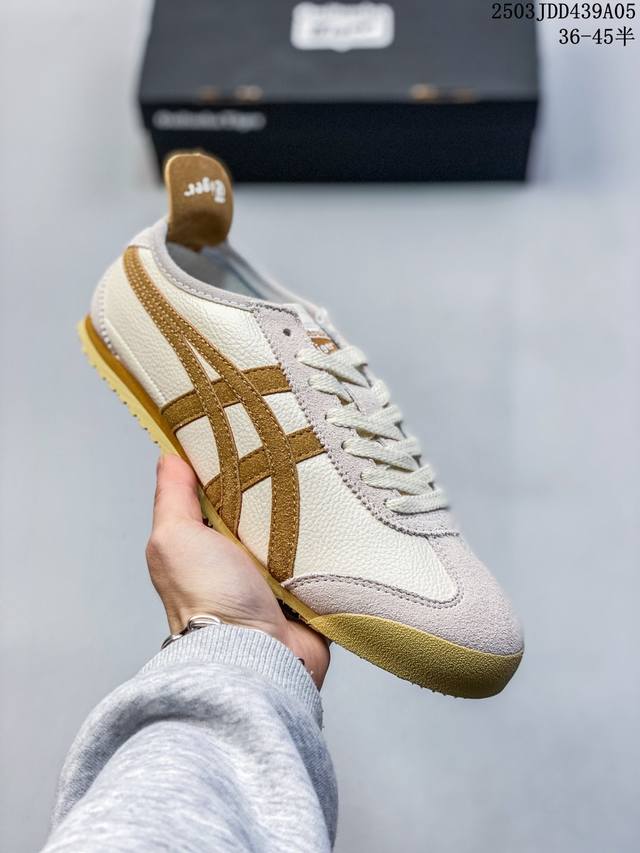 130 真标带半码！ 亚瑟士/Asics Onitsuka Tiger 鬼冢虎 皮面 原装四联吊牌 中底纸板钢印 日系轻便运动休闲鞋 尺码：36-45半 编码：