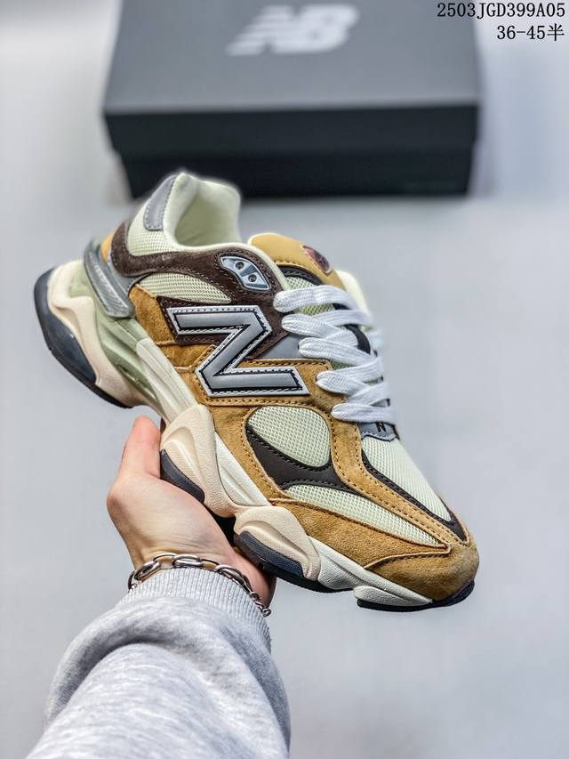160 New Balance Nb 9060 鞋款灵感源自设计师本人对夏日的怀日回忆。鞋面大身由空间双格及磨砂鞋面拼接而生，配以柔和、温暖的粉橘色调，夏日氛围