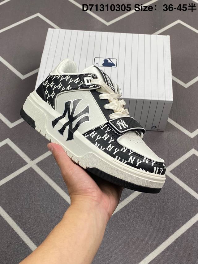 210 公司级Mlb Chunky Liner 纽约洋基队 舒适百搭 增高减震耐磨 复古老花潮流 中帮 板鞋 货号:3Asxlmb3N-50Bks 尺码:35.