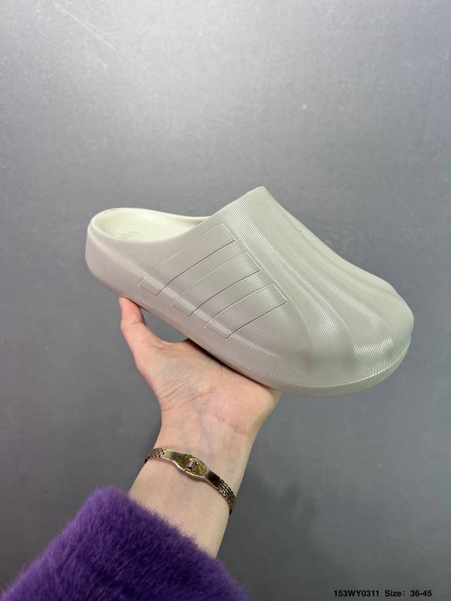 80 Ad Adifom Superstar Mule 贝壳头版一脚蹬半拖鸭掌鞋半拖 灰绿 Ie0757 重金购入原鞋及原档案磨具生产指令开发 鞋头部位凹凸有致