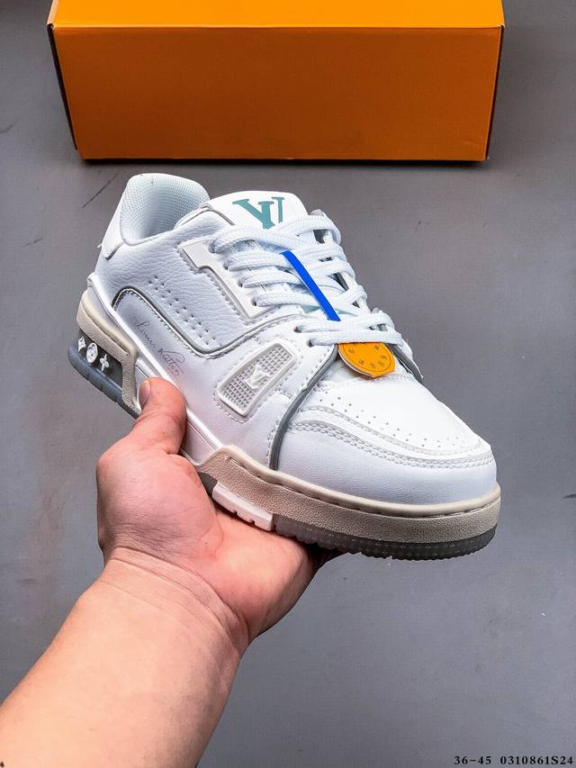 170 全新Lv路易威登Louis Vuitton Trainer Sneaker Low 休闲运动文化百搭板鞋 0310861S24