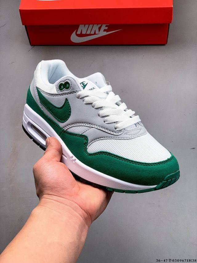 260 顶级纯原版本 头层皮打造市面最强工艺 耐克 Nike Nike Air Max 1/87 限定配色 气垫缓震跑步鞋 0309671H38
