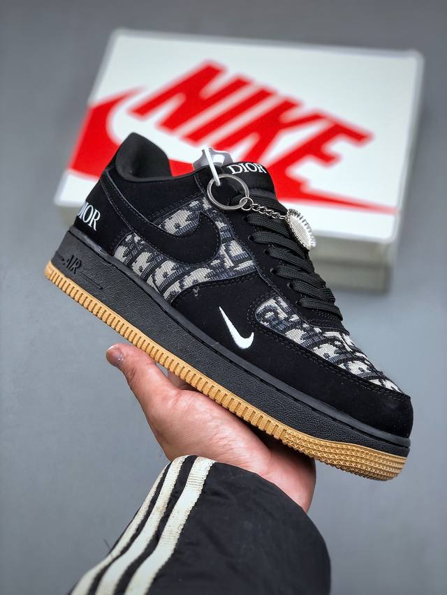 390支持放店 Nike Air Force 1'07 Low 迪奥联名 黑生胶针织 空军一号低帮休闲板鞋 Kk1988-058 #定制皮料 3M反光 原楦原纸