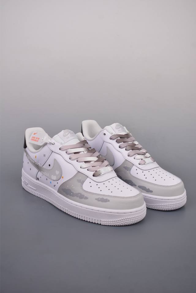 260 Nike Air Force 1 Low 灰白云朵 原楦头原纸板 打造纯正空军版型 专注外贸渠道 全掌内置蜂窝气垫 原盒配件 原厂中底钢印、拉帮完美