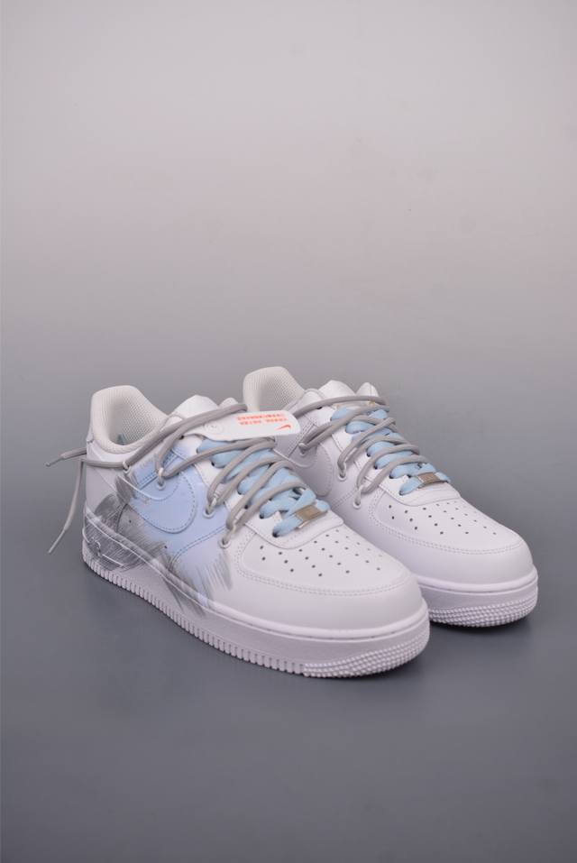 340 Nike Air Force 1 Low 蓝色风暴 解构鞋带 原楦头原纸板 打造纯正空军版型 专注外贸渠道 全掌内置蜂窝气垫 原盒配件 原厂中底钢印、