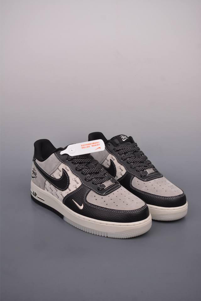 340 Nike Air Force 1 Low 斯图西联名 原楦头原纸板 打造纯正空军版型 专注外贸渠道 全掌内置蜂窝气垫 原盒配件 原厂中底钢印、拉帮完美