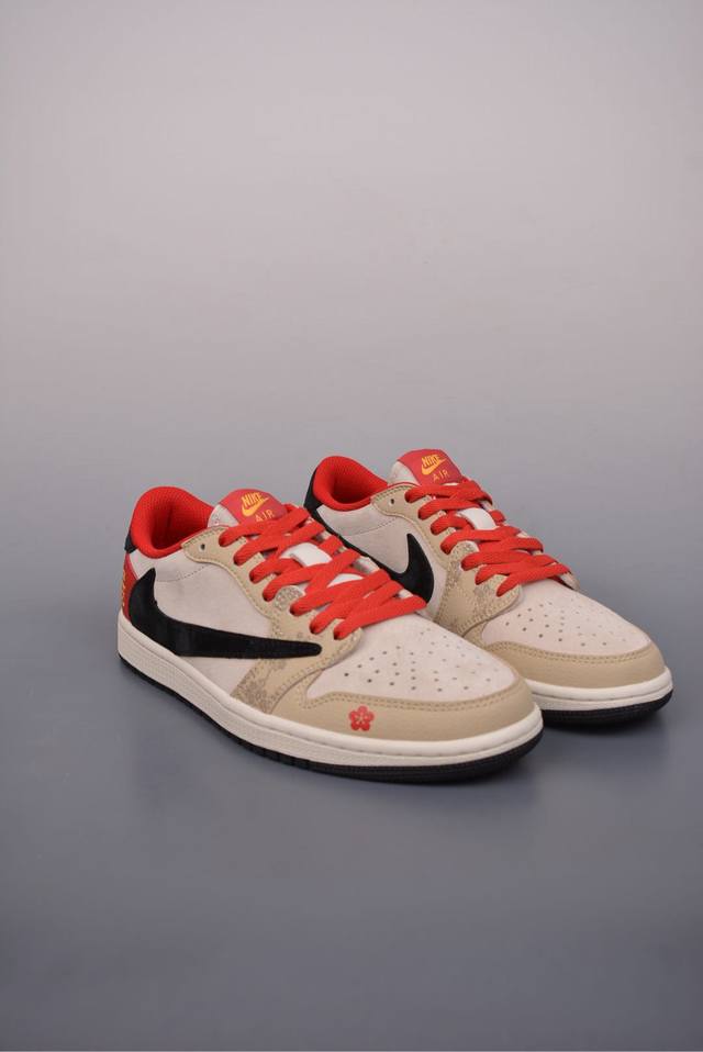 390 Fragment X Travis Scott X 癸巳蛇年 Air Jordan 1 Low 三方联名倒钩 性价比原盒出货 全新的三方联名低帮倒钩鞋