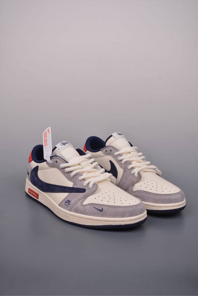 360 Fragment X Travis Scott X 斯图西联名 Air Jordan 1 Low 三方联名倒钩 性价比原盒出货 全新的三方联名低帮倒钩