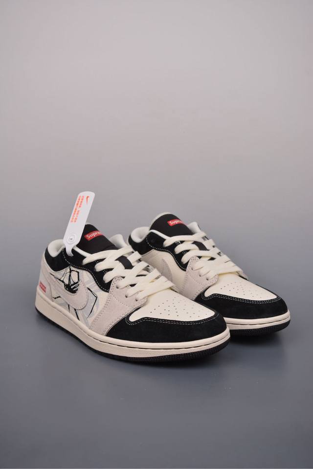 360 Nike Jordan Air Jordan 1 Supreme联名 纯原大厂出品 极力推荐 定制鞋盒 大厂纯原品质出货 超高清洁度 皮料切割干净无任