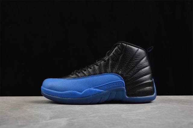 590 纯原 Air Jordan 12 Game Royal Aj12 乔12 黑蓝 帮复古篮球鞋男款 货号：130690-014 #Aj大厂出品 原厂楦头纸
