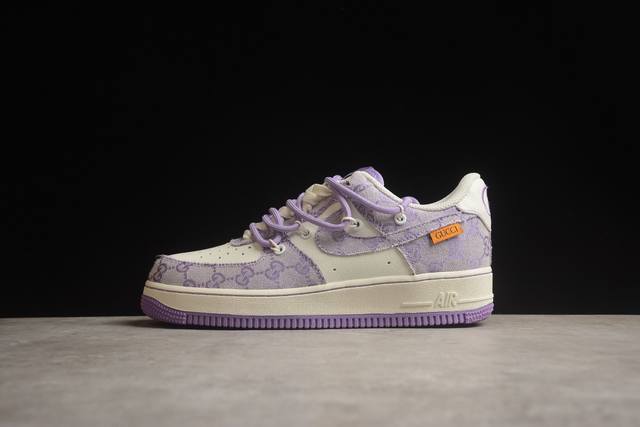 340 Nk Air Force 1'07 Low X Gucci 古驰绑带紫 空军一号低帮休闲板鞋 Bd7700-022 原楦头原纸板 打造纯正空军版型#专注