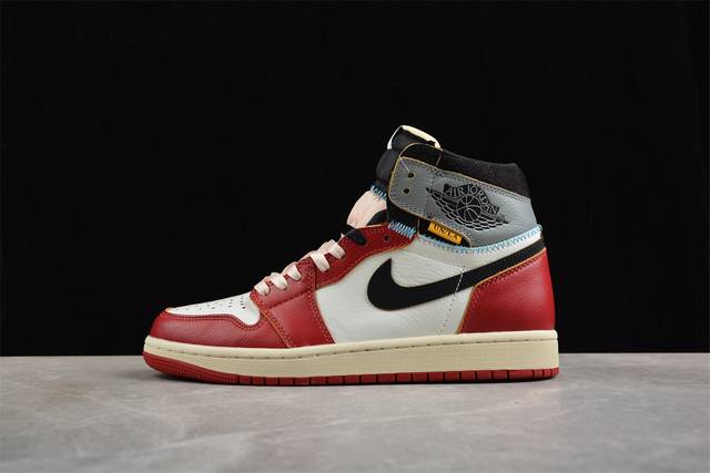 350 Union X Air Jordan 1 Retro High Aj1 乔1影子芝加哥 高帮篮球鞋 Hv8563-600 #鞋身整体以白色为主色调，在框