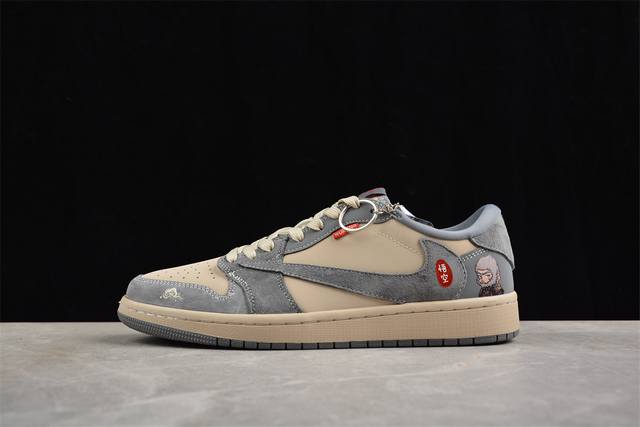 360 Travis Scott X Fragment Design X Air Jordan 1 Low Og Sp Aj1 乔1 黑悟空联名-战斗悟空 低帮