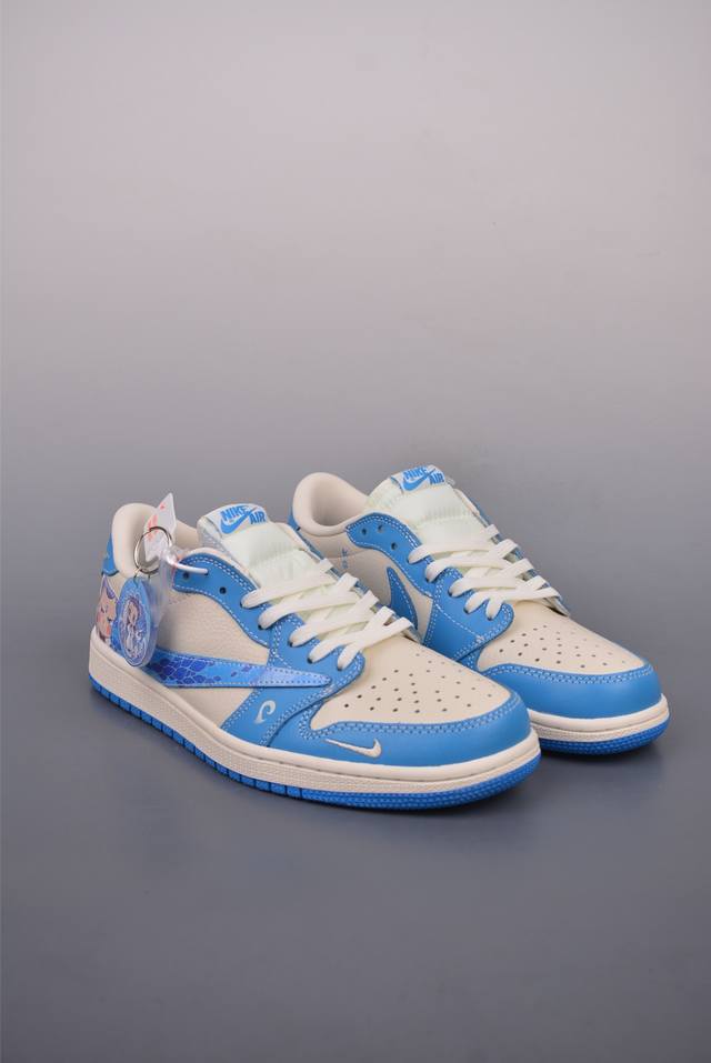 360 Fragment X Travis Scott X灵童降世 Air Jordan 1 Low 三方联名倒钩 性价比原盒出货 全新的三方联名低帮倒钩鞋面