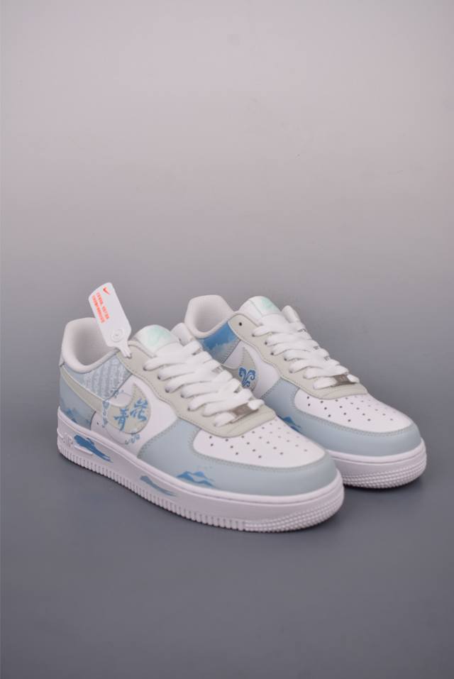 340 Nike Air Force 1 Low 中国风青花瓷 原楦头原纸板 打造纯正空军版型 专注外贸渠道 全掌内置蜂窝气垫 原盒配件 原厂中底钢印、拉帮完